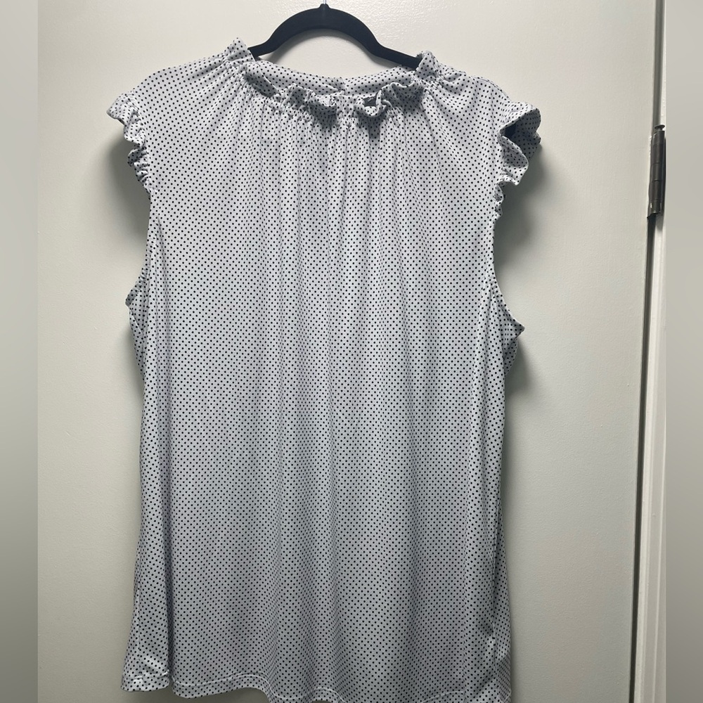 Adrianna Papell Black and White Polka Dot Blouse